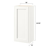 Shenandoah PRO Express Breckenridge 18-in W x 42.125-in H x 12-in D Linen Partial Overlay Maple Wall Fully Assembled Plywood Cabinet (Recessed Panel Shaker Door Style)