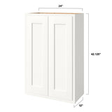 Shenandoah PRO Express Breckenridge 24-in W x 42.125-in H x 12-in D Linen Partial Overlay Wall Fully Assembled Plywood Cabinet (Recessed Panel Shaker Door Style)