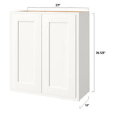 Shenandoah PRO Express Breckenridge 27-in W x 36.125-in H x 12-in D Linen Partial Overlay Wall Fully Assembled Plywood Cabinet (Recessed Panel Shaker Door Style)