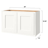 Shenandoah PRO Express Breckenridge 30-in W x 18.125-in H x 12-in D Linen Partial Overlay Wall Fully Assembled Plywood Cabinet (Recessed Panel Shaker Door Style)