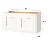 Shenandoah PRO Express Breckenridge 30-in W x 15.125-in H x 12-in D Linen Partial Overlay Wall Fully Assembled Plywood Cabinet (Recessed Panel Shaker Door Style)