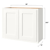 Shenandoah PRO Express Breckenridge 30-in W x 24.5-in H x 12-in D Linen Partial Overlay Wall Fully Assembled Plywood Cabinet (Recessed Panel Shaker Door Style)