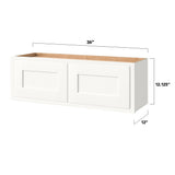 Shenandoah PRO Express Breckenridge 36-in W x 12.125-in H x 12-in D Linen Partial Overlay Wall Fully Assembled Plywood Cabinet (Recessed Panel Shaker Door Style)