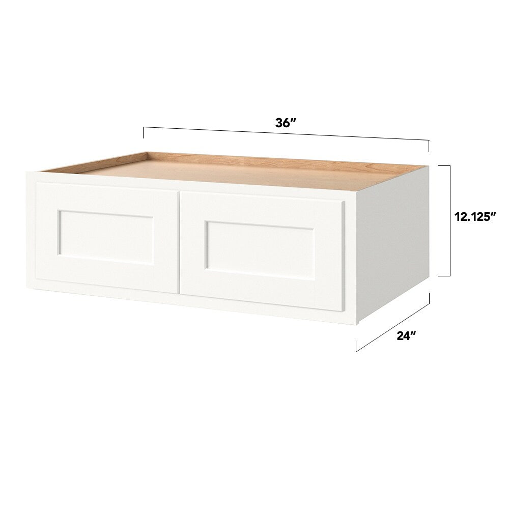 Shenandoah PRO Express Breckenridge 36-in W x 12.125-in H x 24-in D Linen Partial Overlay Wall Fully Assembled Plywood Cabinet (Recessed Panel Shaker Door Style)