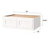 Shenandoah PRO Express Breckenridge 36-in W x 12.125-in H x 24-in D Linen Partial Overlay Wall Fully Assembled Plywood Cabinet (Recessed Panel Shaker Door Style)