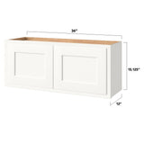 Shenandoah PRO Express Breckenridge 36-in W x 15.125-in H x 12-in D Linen Partial Overlay Wall Fully Assembled Plywood Cabinet (Recessed Panel Shaker Door Style)