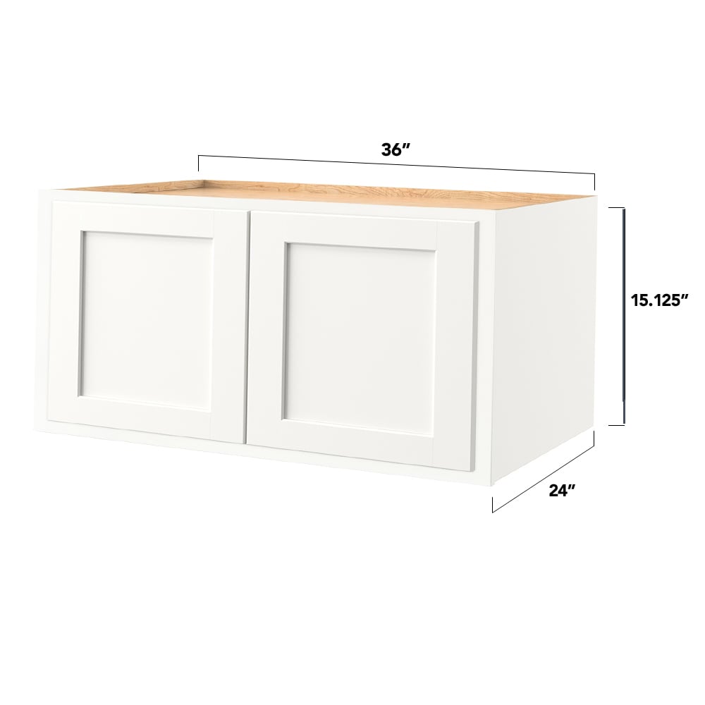 Shenandoah PRO Express Breckenridge 36-in W x 24.5-in H x 24-in D Linen Partial Overlay Wall Fully Assembled Plywood Cabinet (Recessed Panel Shaker Door Style)