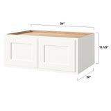 Shenandoah PRO Express Breckenridge 36-in W x 15.125-in H x 24-in D Linen Partial Overlay Wall Fully Assembled Plywood Cabinet (Recessed Panel Shaker Door Style)