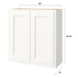 Shenandoah PRO Express Breckenridge 36-in W x 36.125-in H x 12-in D Linen Partial Overlay Wall Fully Assembled Plywood Cabinet (Recessed Panel Shaker Door Style)
