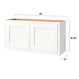 Shenandoah PRO Express Breckenridge 36-in W x 18.125-in H x 12-in D Linen Partial Overlay Wall Fully Assembled Plywood Cabinet (Recessed Panel Shaker Door Style)