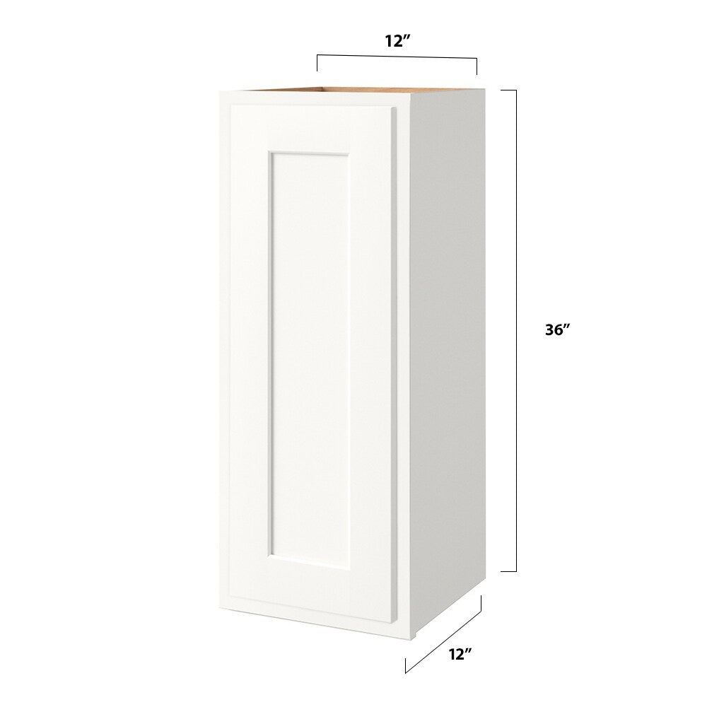 Shenandoah PRO Express Breckenridge 12-in W x 36.125-in H x 12-in D Linen Partial Overlay Wall Fully Assembled Plywood Cabinet (Recessed Panel Shaker Door Style)