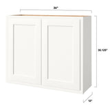 Shenandoah PRO Express Breckenridge 36-in W x 30.125-in H x 12-in D Linen Partial Overlay Wall Fully Assembled Plywood Cabinet (Recessed Panel Shaker Door Style)