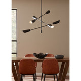 Progress Lighting Cornett 6-Light Matte Black Modern/Contemporary Led Chandelier