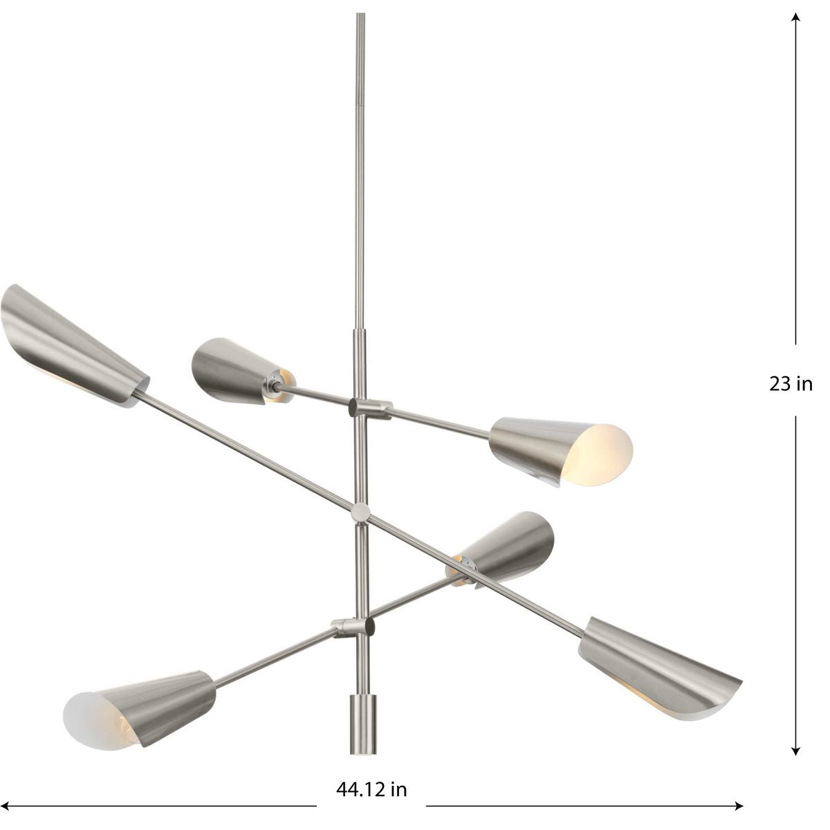 Progress Lighting Cornett 6-Light Brushed Nickel Modern/Contemporary Chandelier