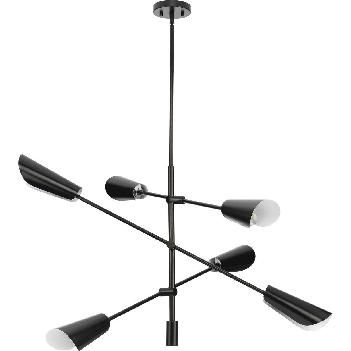 Progress Lighting Cornett 6-Light Matte Black Modern/Contemporary Led Chandelier