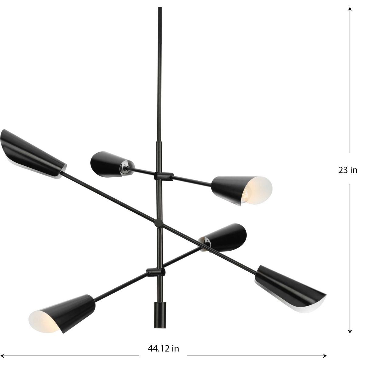 Progress Lighting Cornett 6-Light Matte Black Modern/Contemporary Led Chandelier