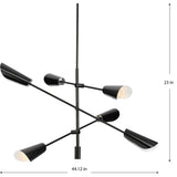 Progress Lighting Cornett 6-Light Matte Black Modern/Contemporary Led Chandelier