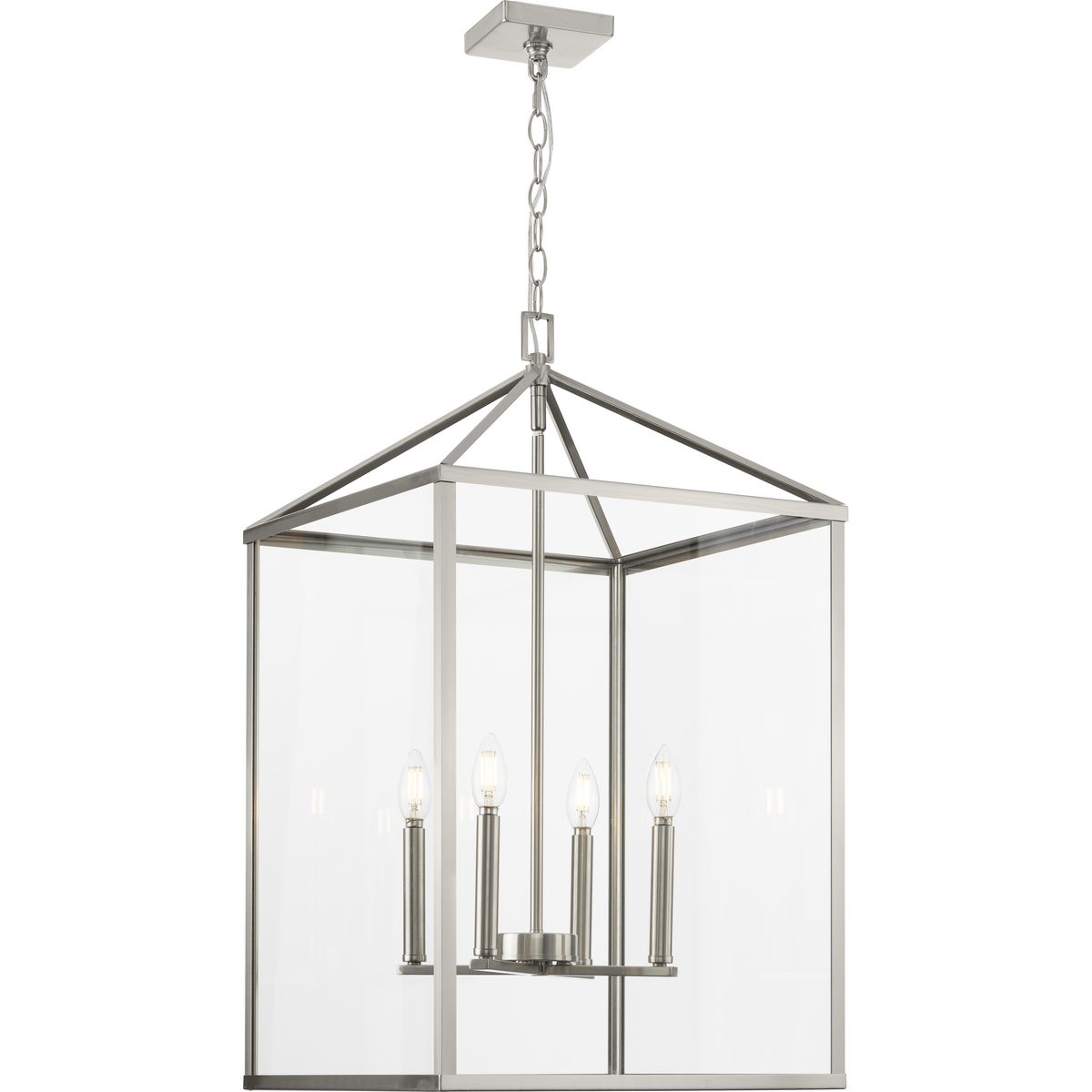 Progress Lighting Hillcrest 4-Light Brushed Nickel Transitional Chandelier
