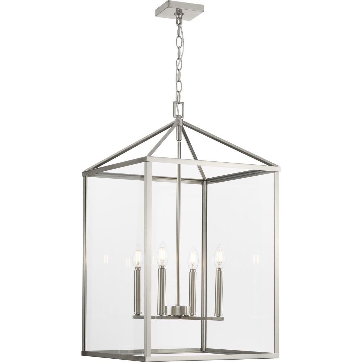 Progress Lighting Hillcrest 4-Light Brushed Nickel Transitional Chandelier