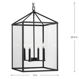 Progress Lighting Hillcrest 4-Light Matte Black Transitional Chandelier