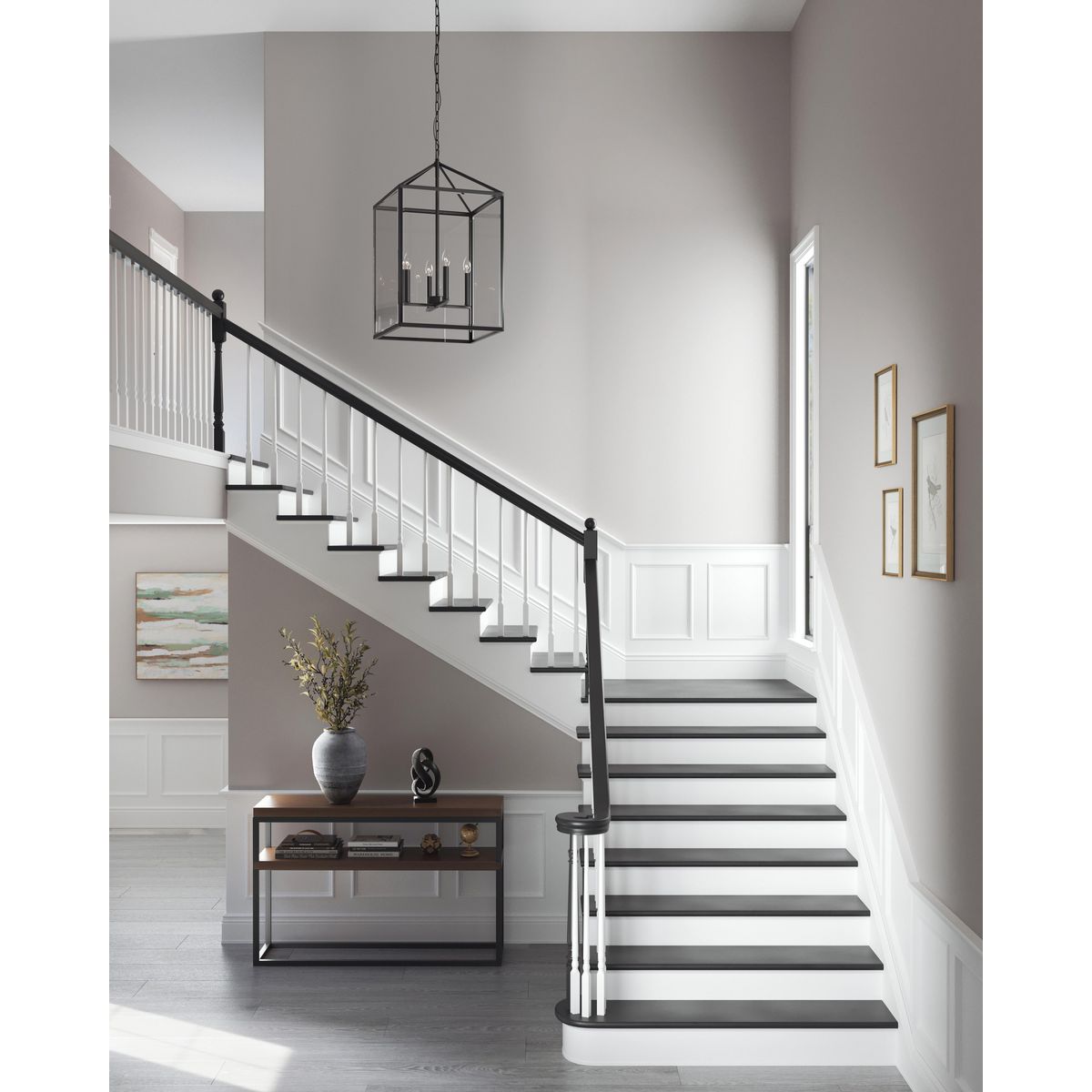Progress Lighting Hillcrest 4-Light Matte Black Transitional Chandelier