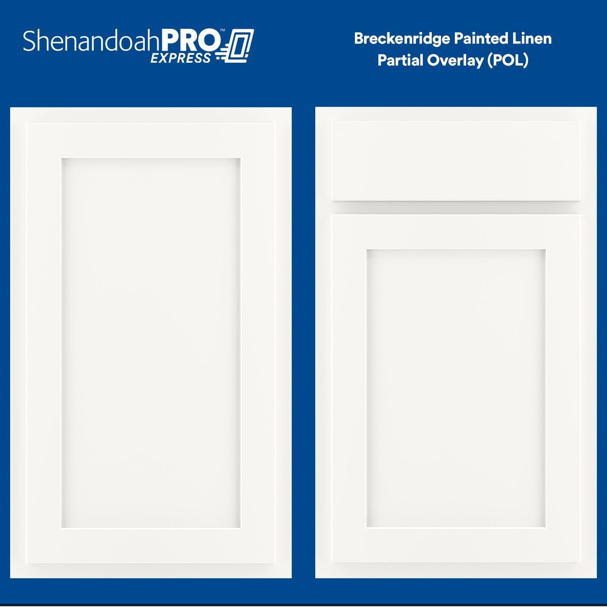 Shenandoah PRO Express Breckenridge 33-in W x 34.5-in H x 24-in D Linen Partial Overlay 1-Drawer Base Fully Assembled Plywood Cabinet (Recessed Panel Shaker Style)