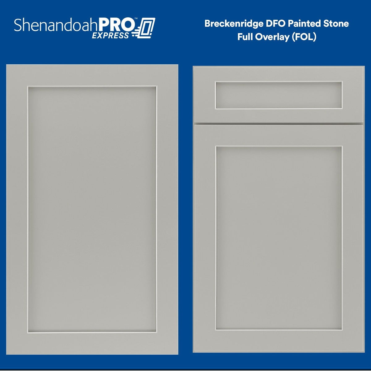 Shenandoah PRO Express Breckenridge 30-in W x 34.5-in H x 24-in D Stone Full Overlay 1-Drawer Base Fully Assembled Plywood Cabinet (Recessed Panel Shaker Style)
