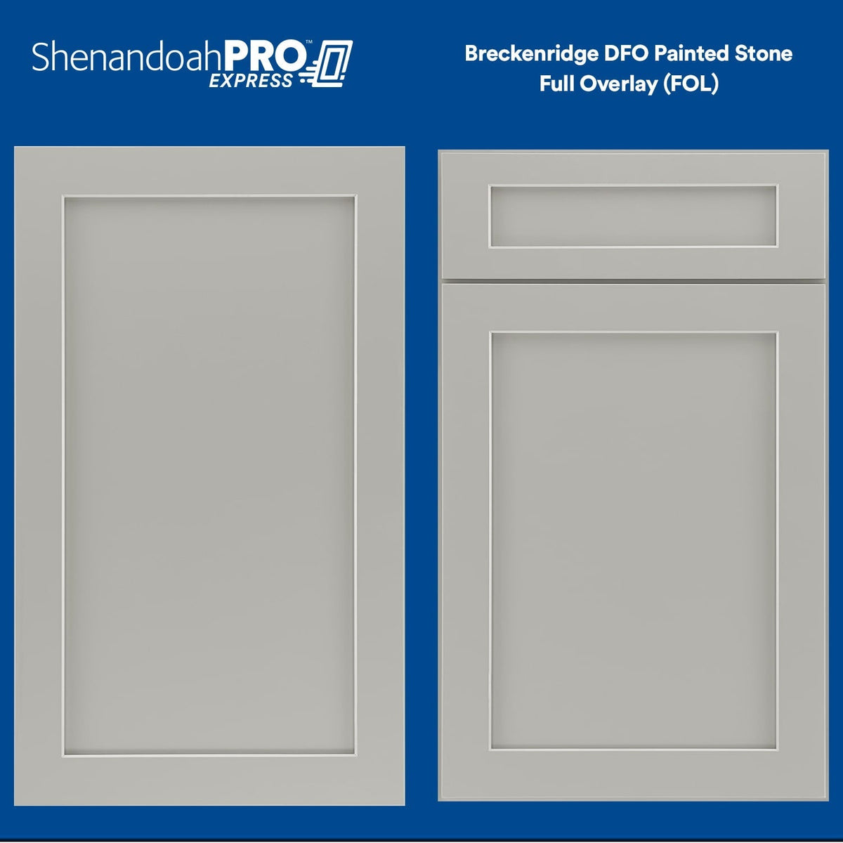 Shenandoah PRO Express Breckenridge 27-in W x 34.5-in H x 24-in D Stone Full Overlay Maple 1-Drawer Base Fully Assembled Plywood Cabinet (Recessed Panel Shaker Style)