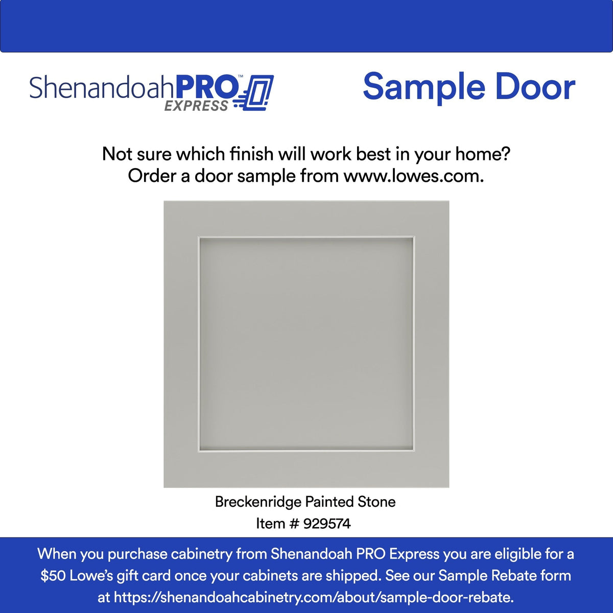 Shenandoah PRO Express Breckenridge 21-in W x 34.5-in H x 24-in D Stone Full Overlay 3-Drawer Base Fully Assembled Plywood Cabinet