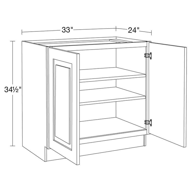 Home Decorators Collection Grayson 33 in. W x 24 in. D x 34.5 in. H Assembled Plywood Full Height Door Base Kitchen Cabinet in Mythic Blue