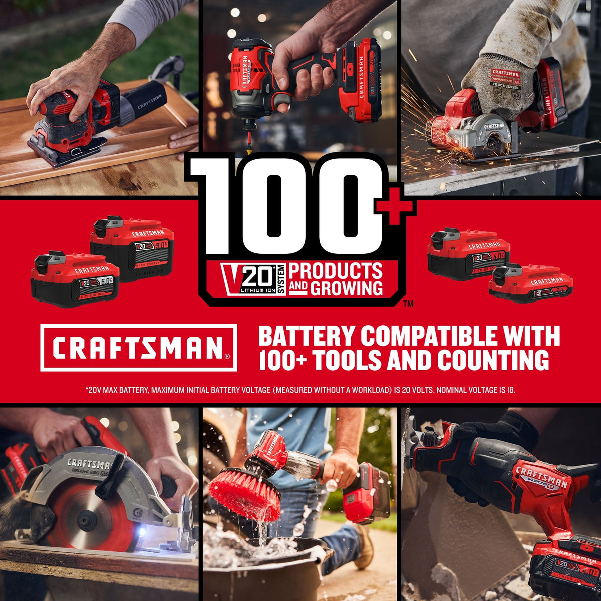 CRAFTSMAN V20 12-Piece 20-Volt Max Cordless Variable-Speed Oscillating Multi-Tool (Tool-Only)