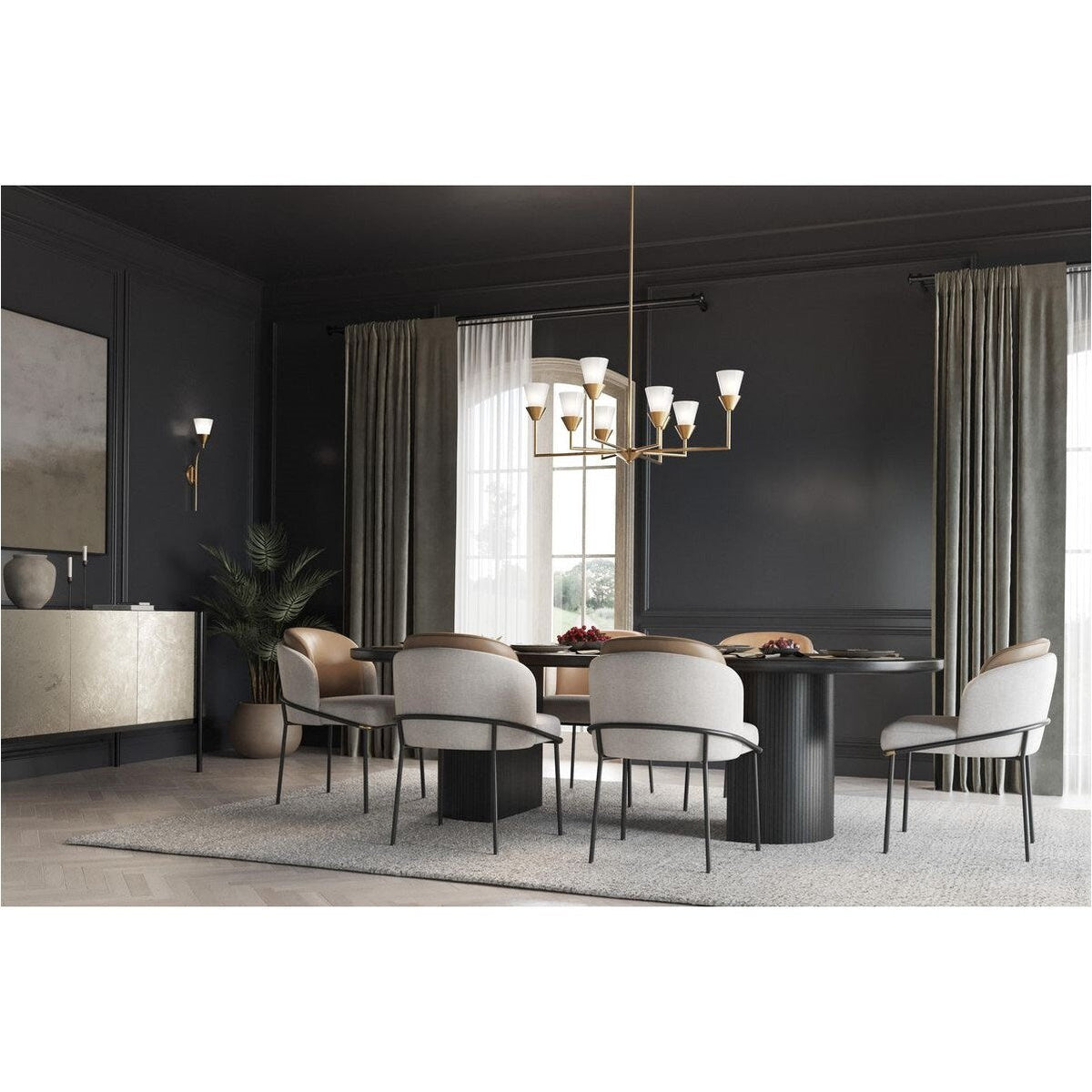 Progress Lighting Pinellas 8-Light Gold Modern/Contemporary Chandelier
