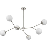 Progress Lighting Haas 6-Light Brushed Nickel Mid-century Chandelier