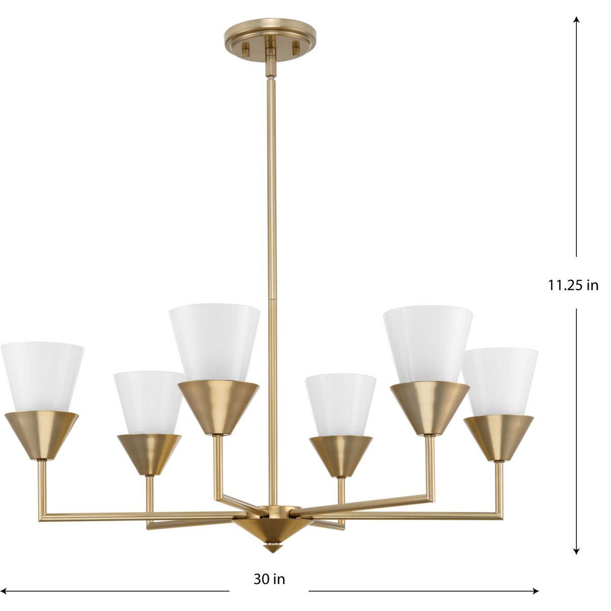 Progress Lighting Pinellas 6-Light Gold Modern/Contemporary Chandelier