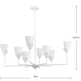 Progress Lighting Pinellas 8-Light White Modern/Contemporary Chandelier