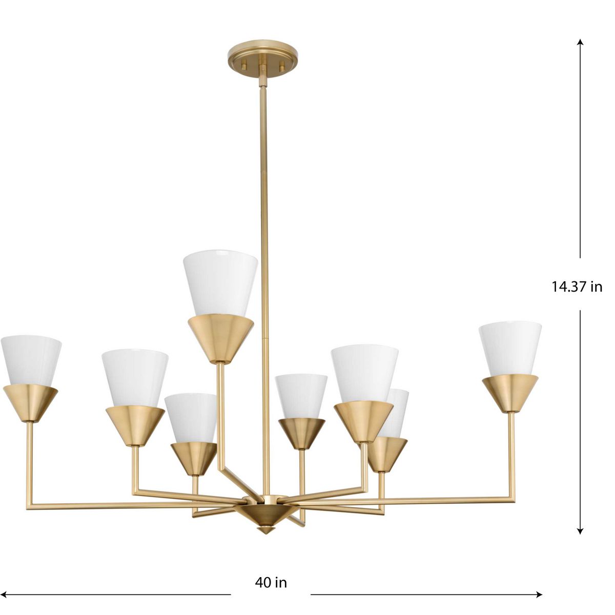 Progress Lighting Pinellas 8-Light Gold Modern/Contemporary Chandelier