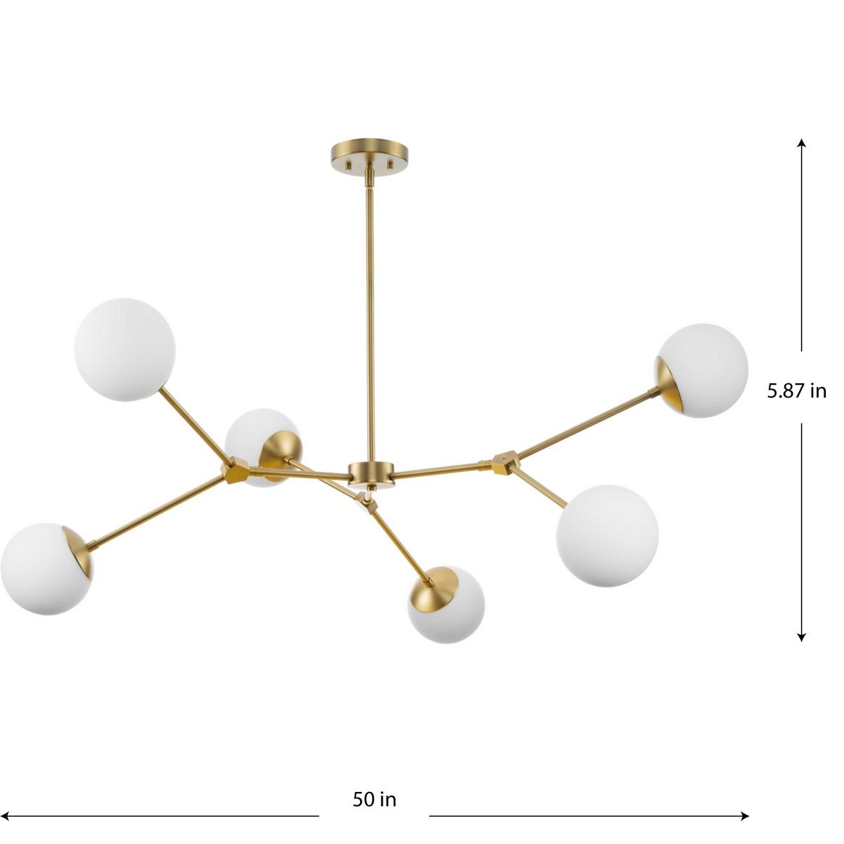 Progress Lighting Haas 6-Light Brushed Bronze Mid-century Chandelier