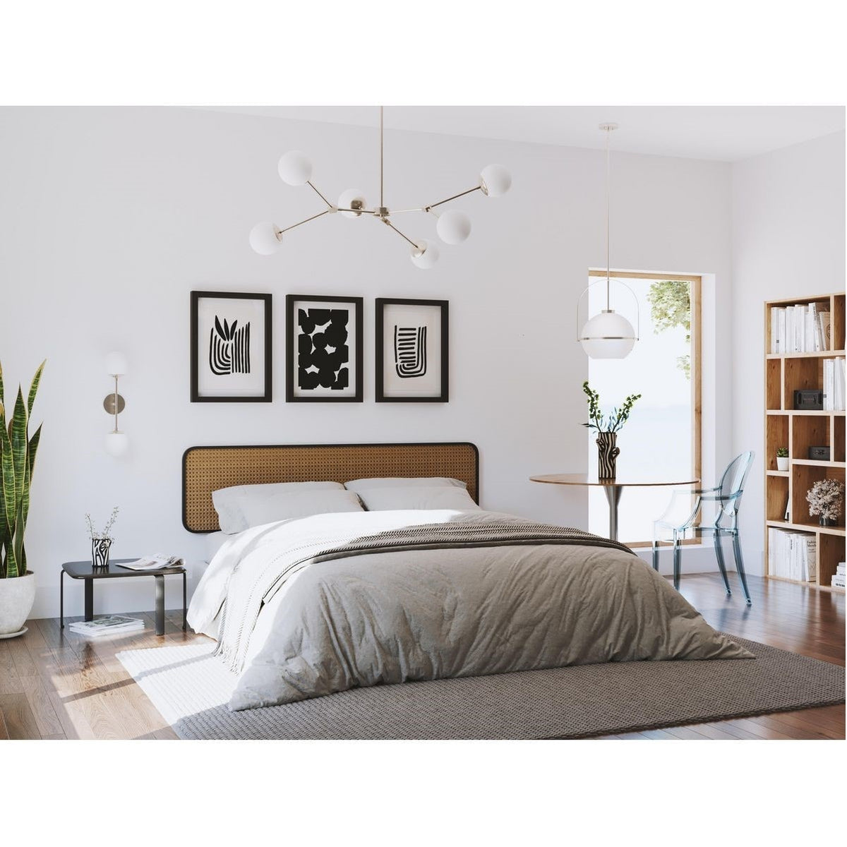 Progress Lighting Haas 6-Light Brushed Nickel Mid-century Chandelier