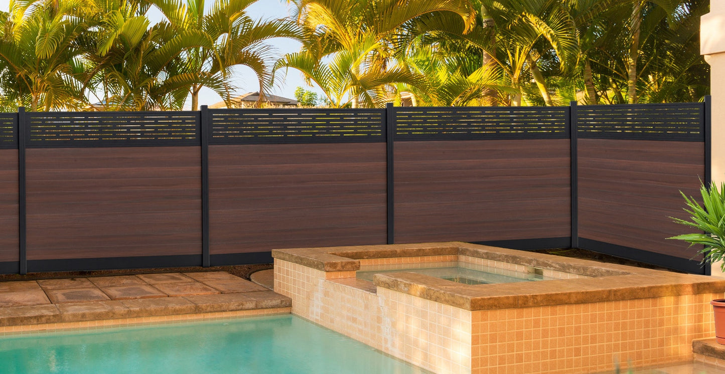 Infinity Euro 1.2-ft H x 6-ft W Black Privacy Aluminum Fence Panel