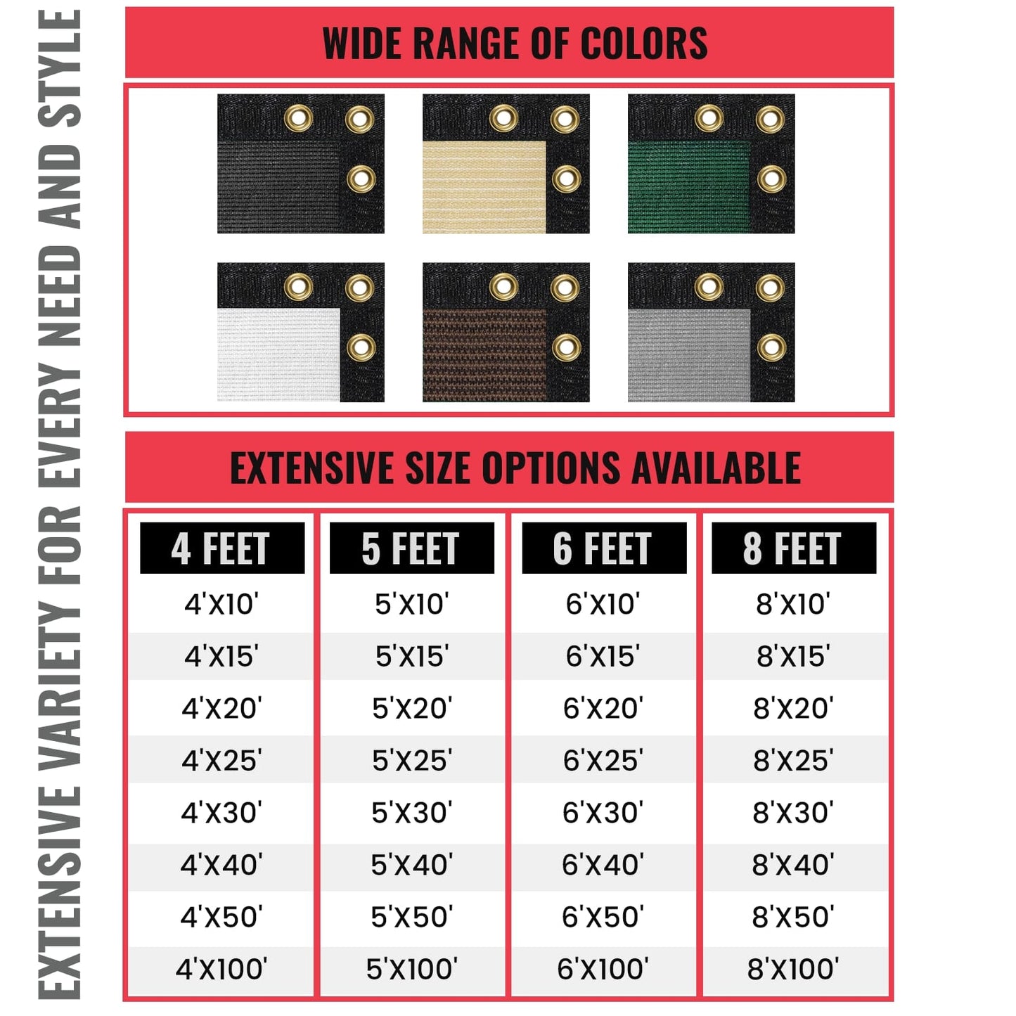 SEALTECH 6-ft H x 100-ft W Beige Non-Recycled Polypropylene Chain Link Fence Screen