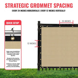 SEALTECH 8-ft H x 100-ft W Beige Non-Recycled Polypropylene Chain Link Fence Screen