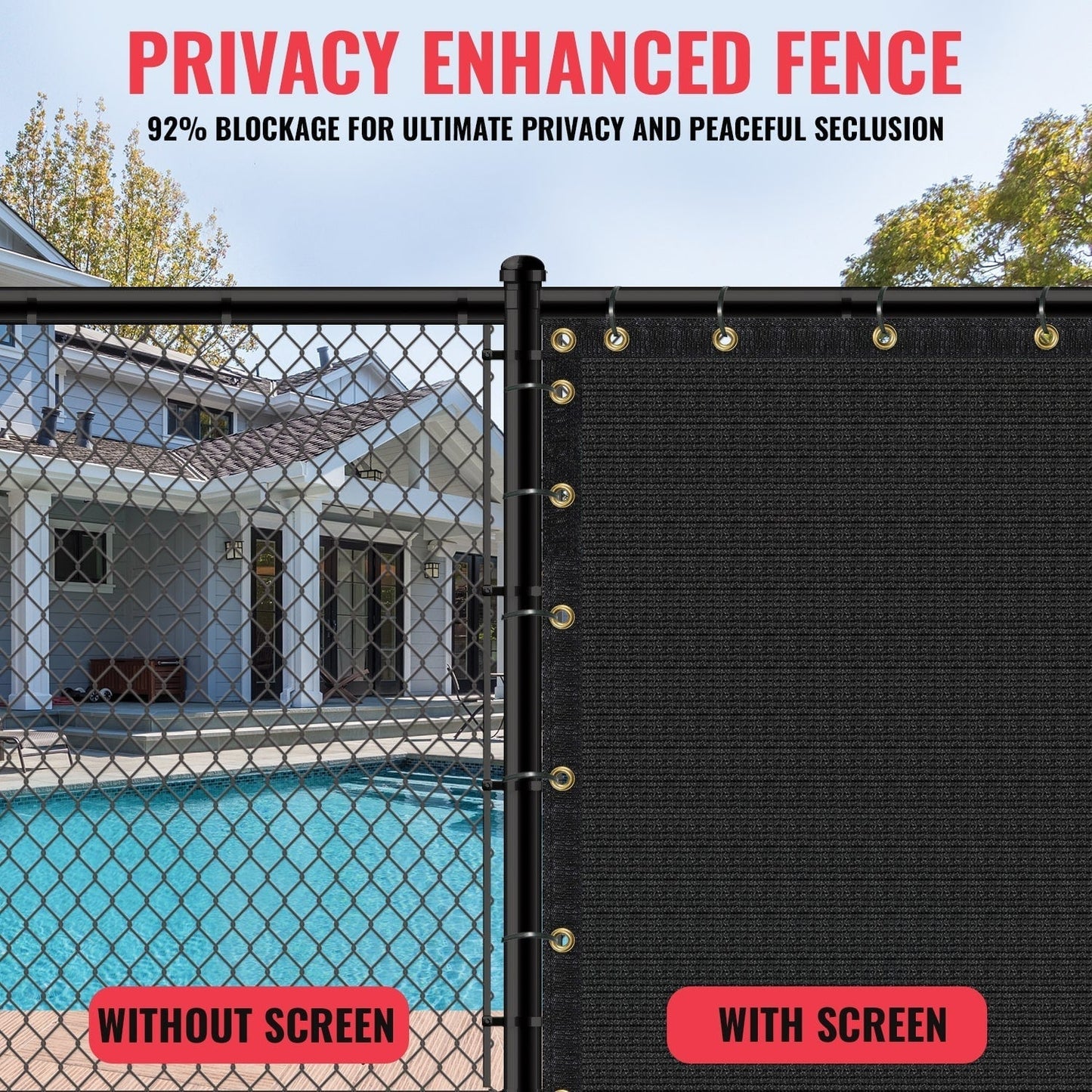 SEALTECH 5-ft H x Black Non-Recycled Polypropylene Chain Link Fence Screen