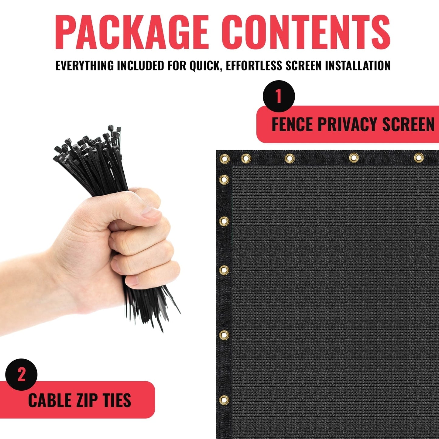 SEALTECH 8-ft H x Black Non-Recycled Polypropylene Chain Link Fence Screen