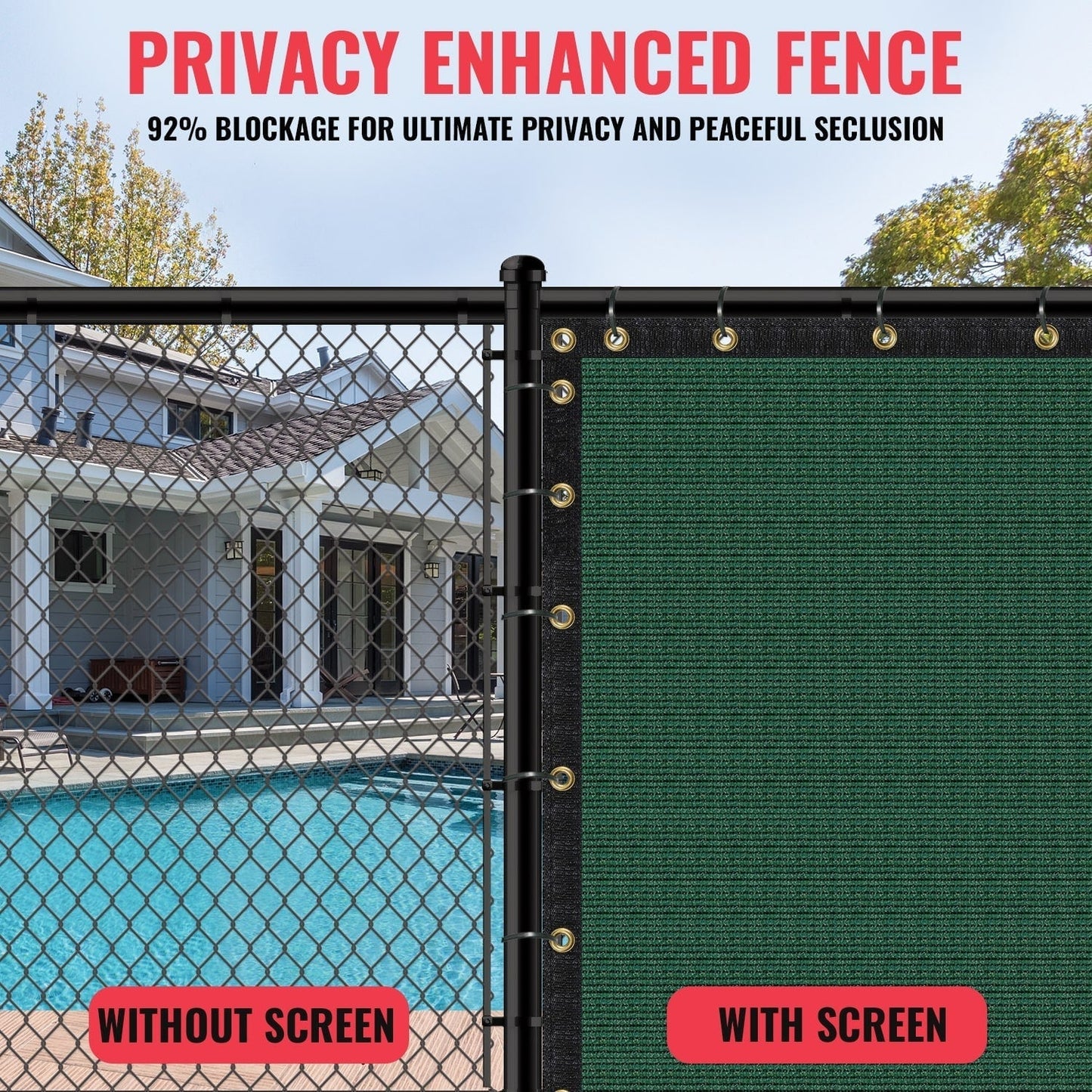 SEALTECH 4-ft H x 10-ft W Green Non-Recycled Polypropylene Chain Link Fence Screen