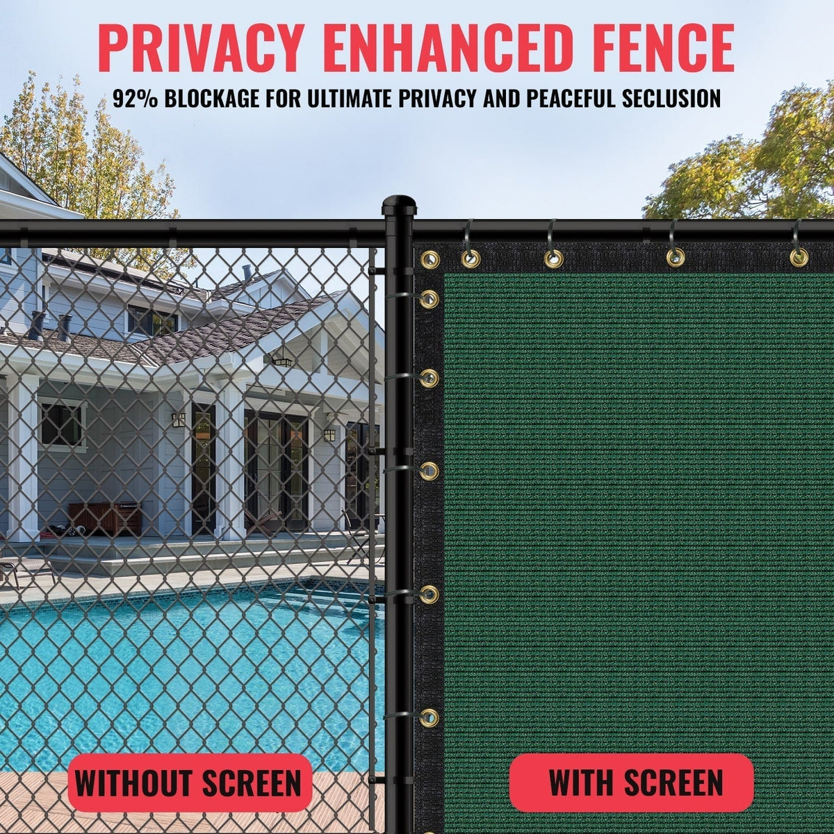 SEALTECH 8-ft H x Green Non-Recycled Polypropylene Chain Link Fence Screen