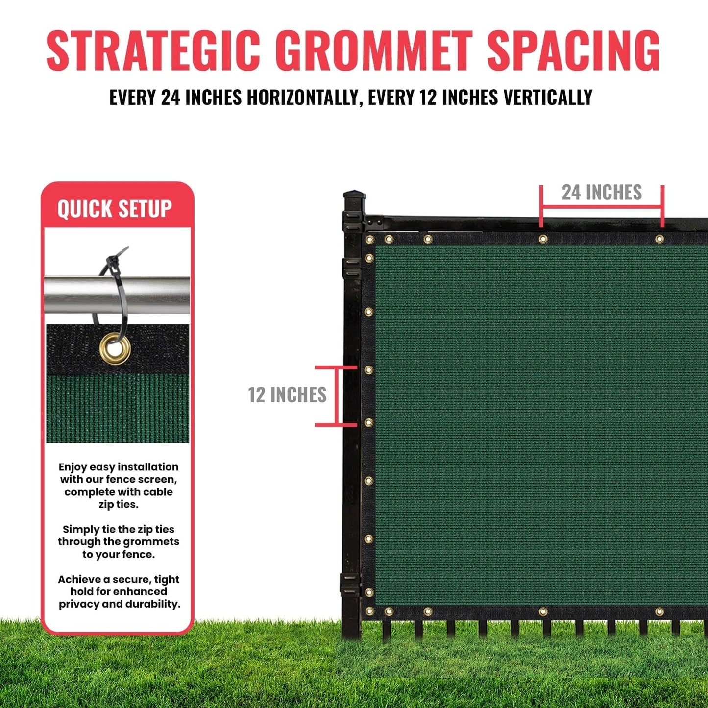 SEALTECH 5-ft H x 25-ft W Green Non-Recycled Polypropylene Chain Link Fence Screen