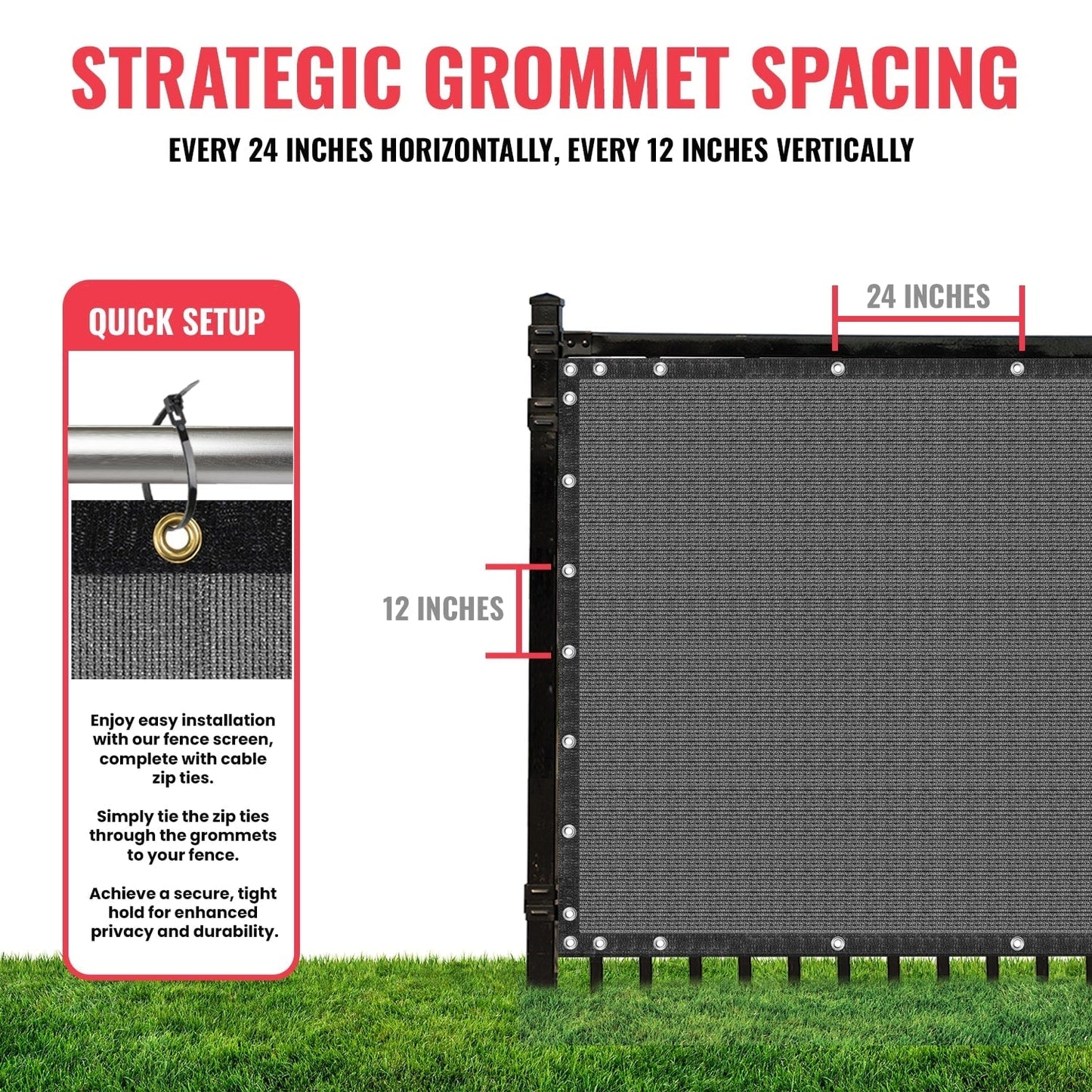 SEALTECH 5-ft H x 15-ft W Gray Non-Recycled Polypropylene Chain Link Fence Screen
