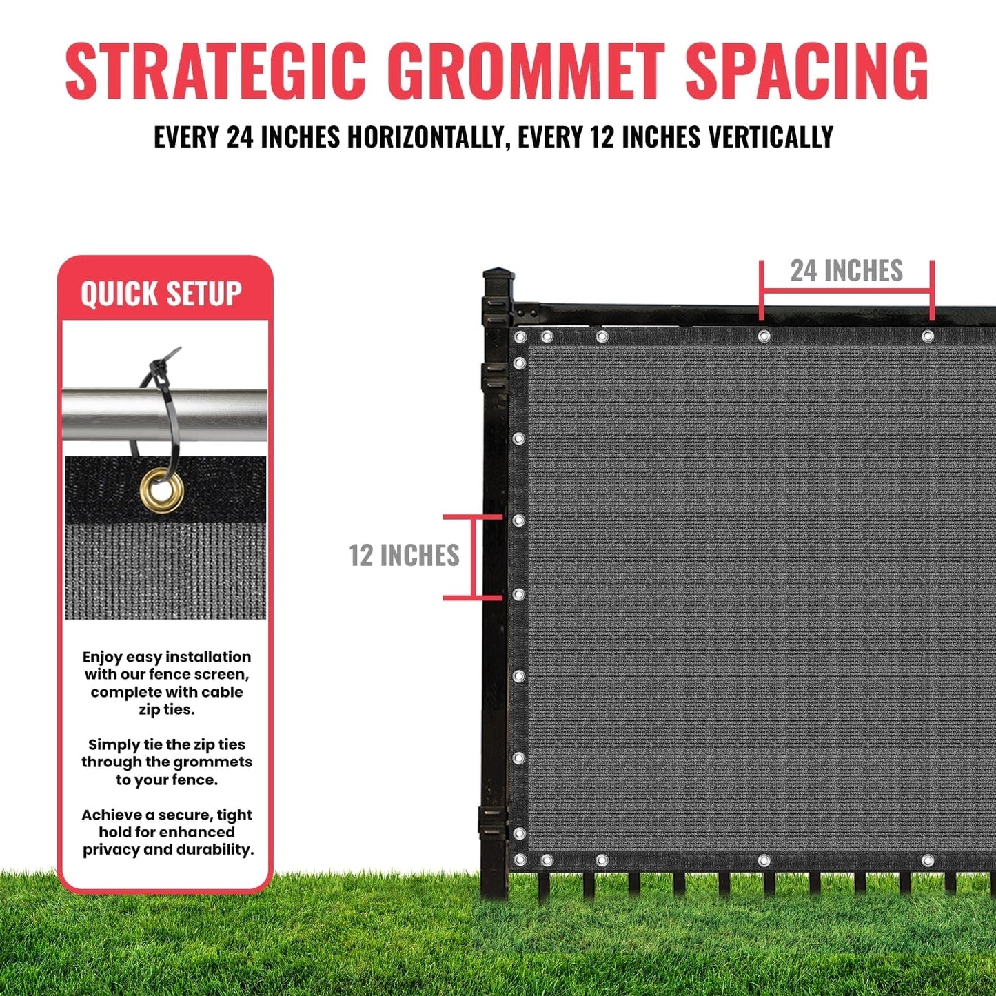 SEALTECH 5-ft H x Gray Non-Recycled Polypropylene Chain Link Fence Screen