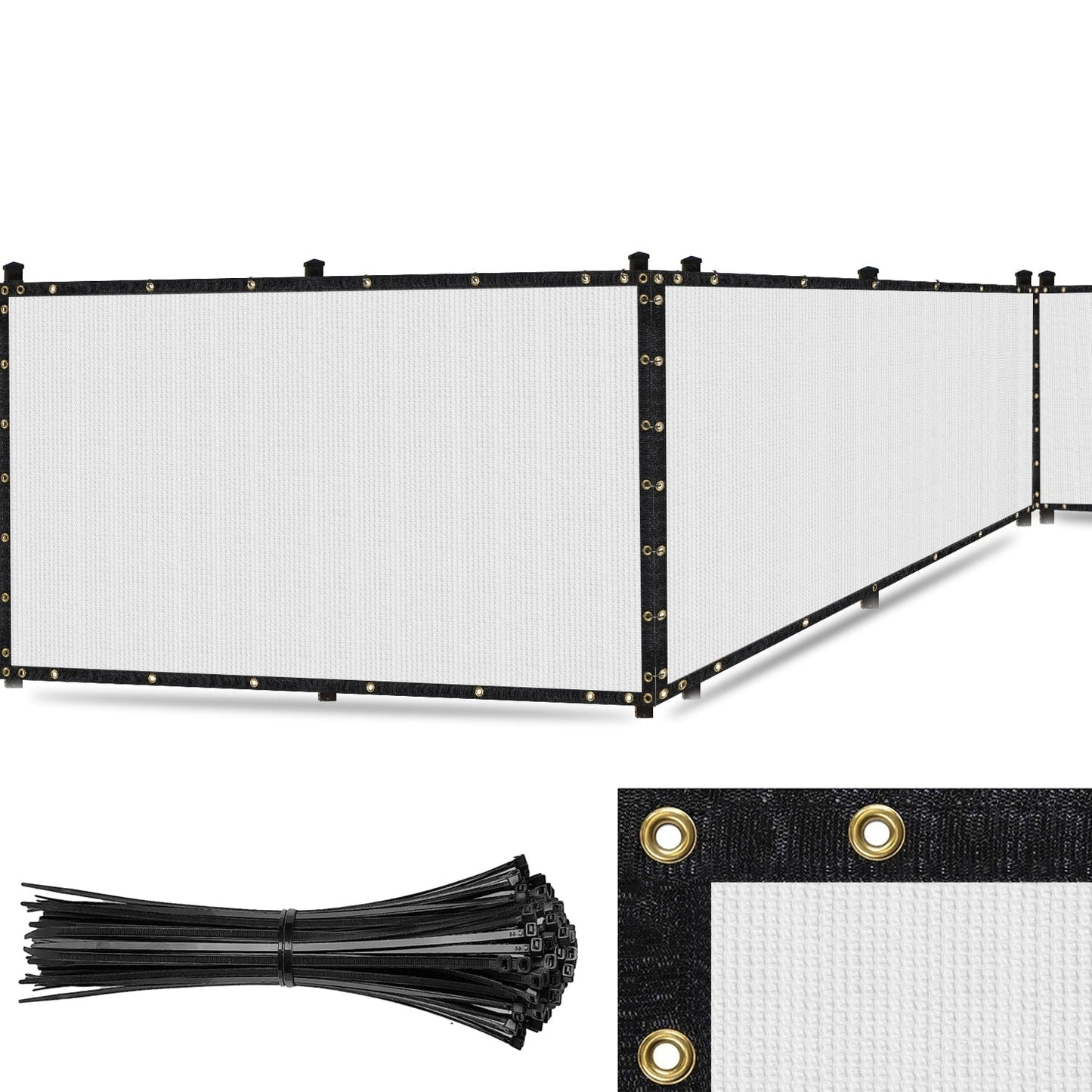 SEALTECH 4-ft H x 100-ft W White Non-Recycled Polypropylene Chain Link Fence Screen