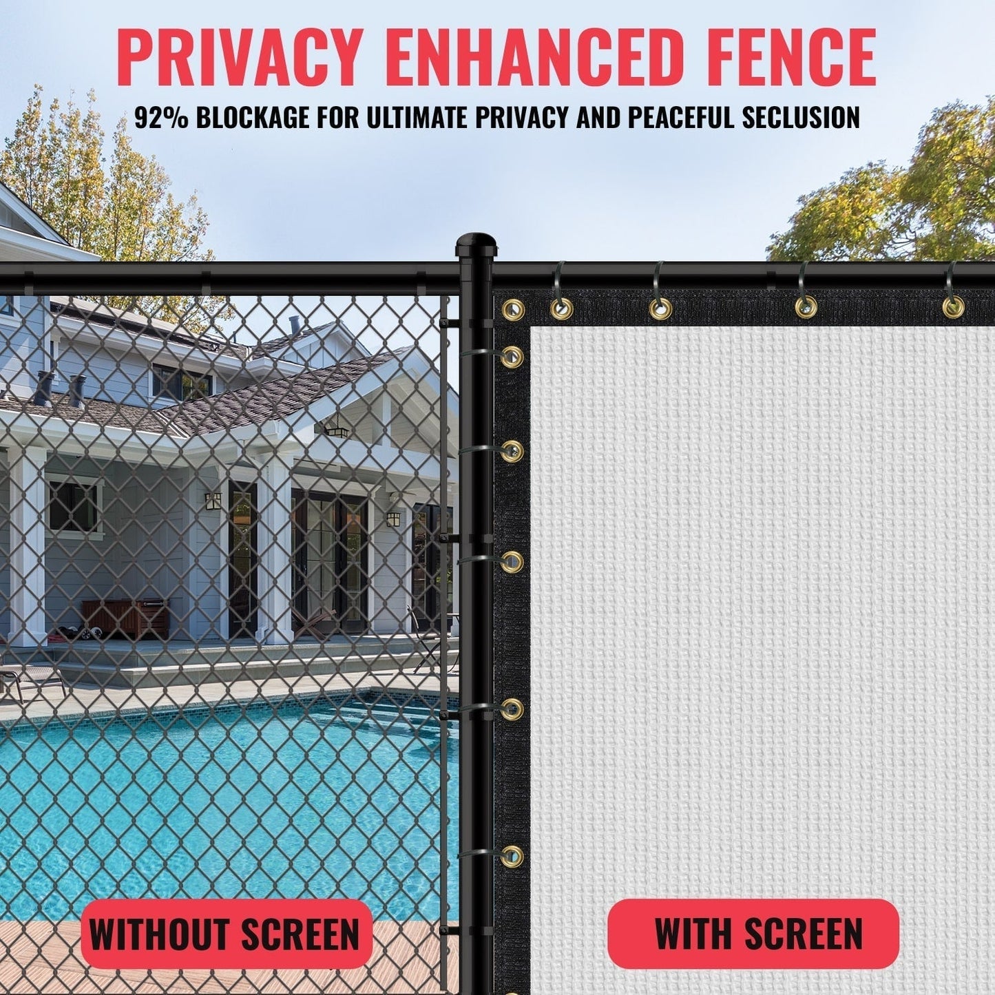 SEALTECH 5-ft H x White Non-Recycled Polypropylene Chain Link Fence Screen